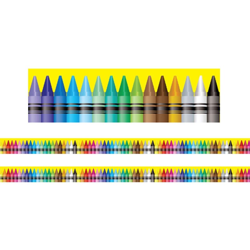 Borders/Trims, Magnetic, Rectangle Cut - 1-1/2" x 24", Crayon Theme, 24' per Pack, 2 Packs