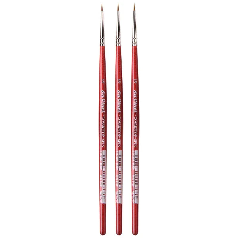 COSMOTOP-SPIN Silkpainting Brush, Synthetic, Watercolor, Round, Size -3, Pack of 3