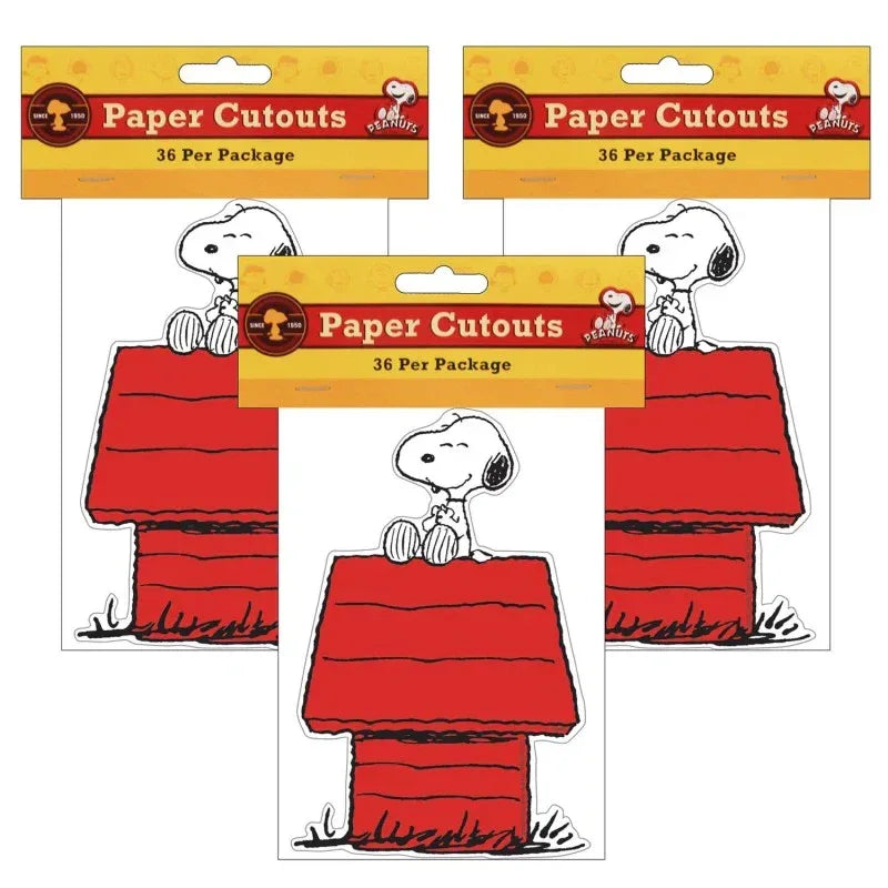 Snoopy&reg; on Dog House Paper Cut Outs, 36 Per Pack, 3 Packs