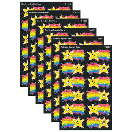 Rainbow Stars Sparkle Stickers&reg;, 24 Per Pack, 6 Packs