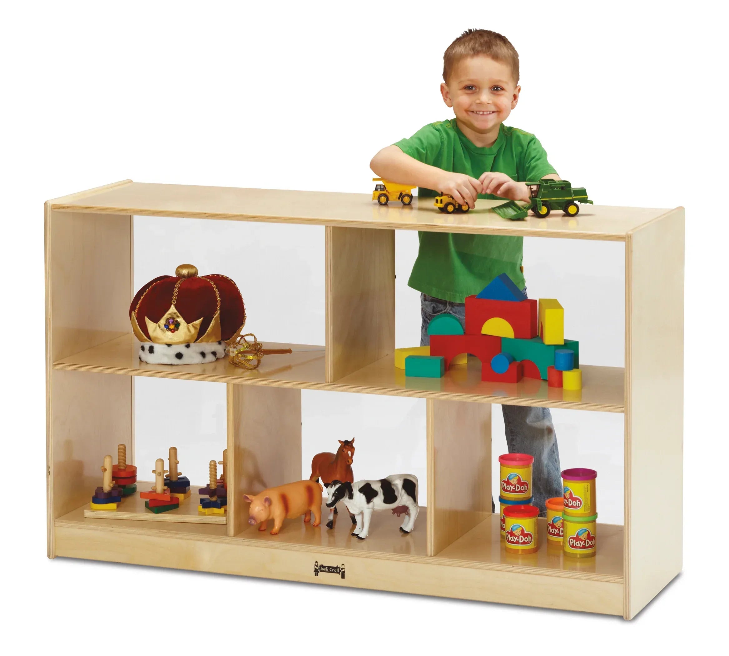 Jonti-Craft® Low Single Mobile Storage Unit - 18" Deep - See-Thru Back