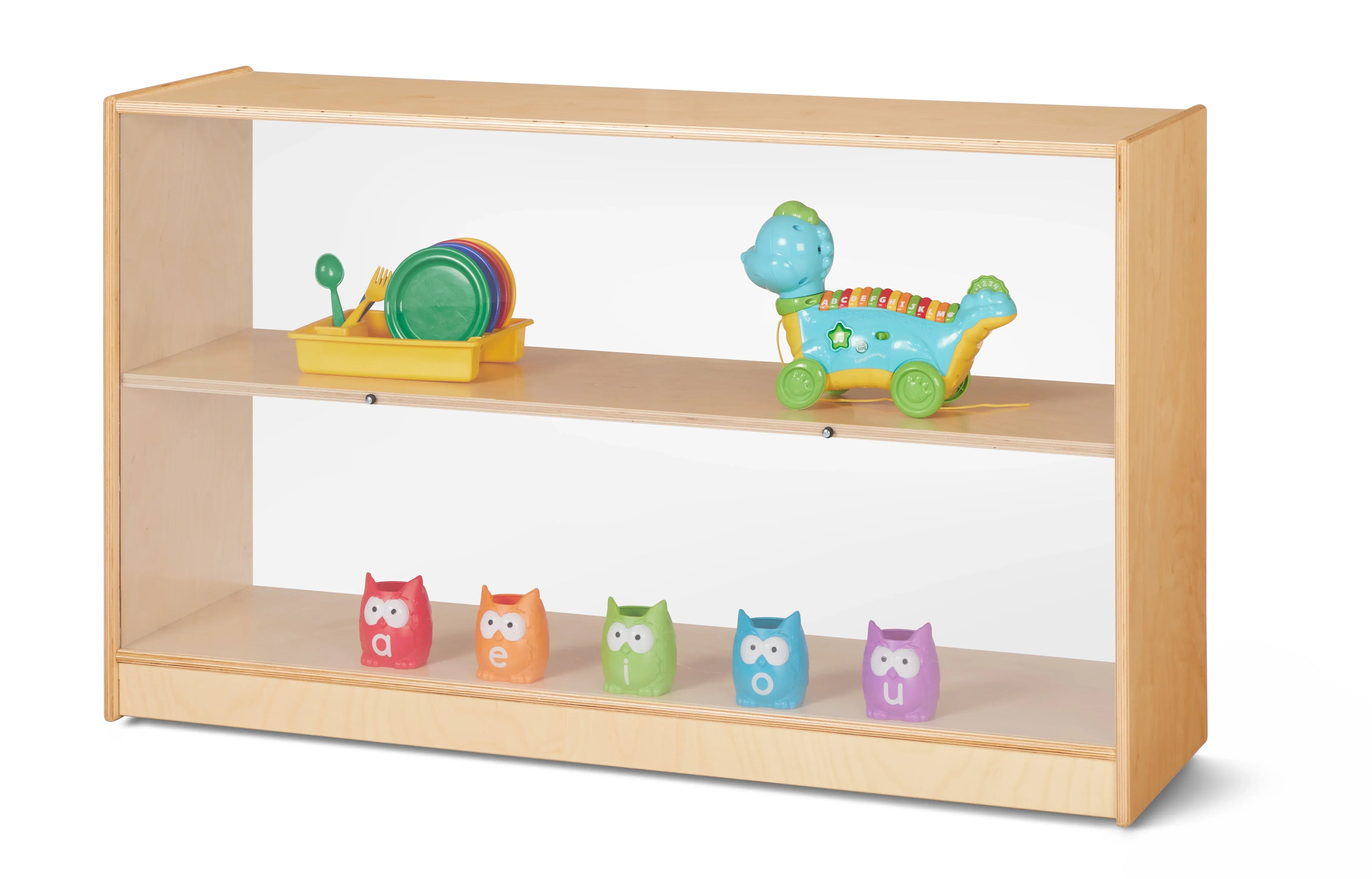 Jonti-Craft® Low Mobile Straight-Shelf - See-Thru Back