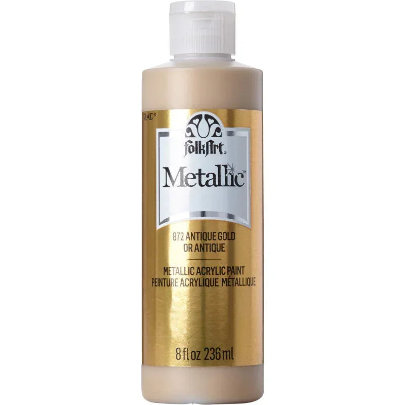 Acrylic Paint Metallic, 8oz., Antique Gold Metallic