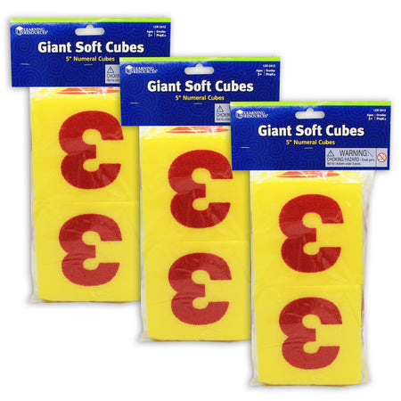 Giant Soft Numeral Cubes, 2 Per Pack, 3 Packs