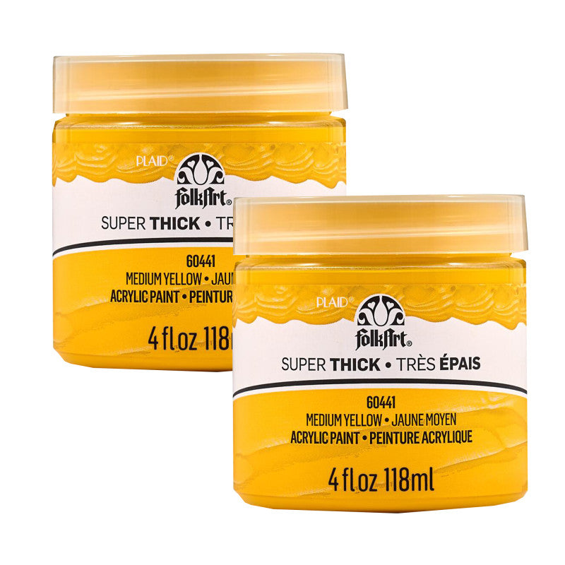 Super Thick Acrylic Paint, 4 oz, Medium Yellow, 2-Pack