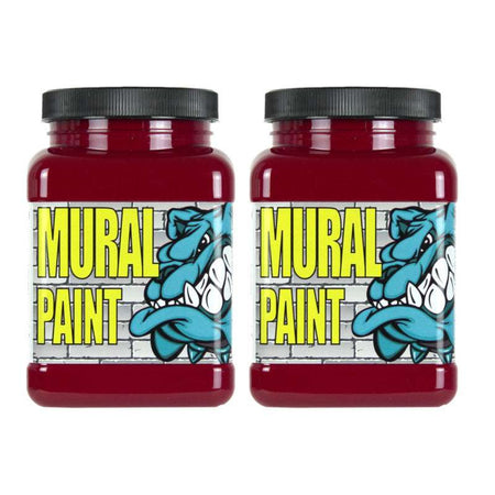 Mural Paint, Pint, Vixen (Alizarine Crimson), Pack of 2