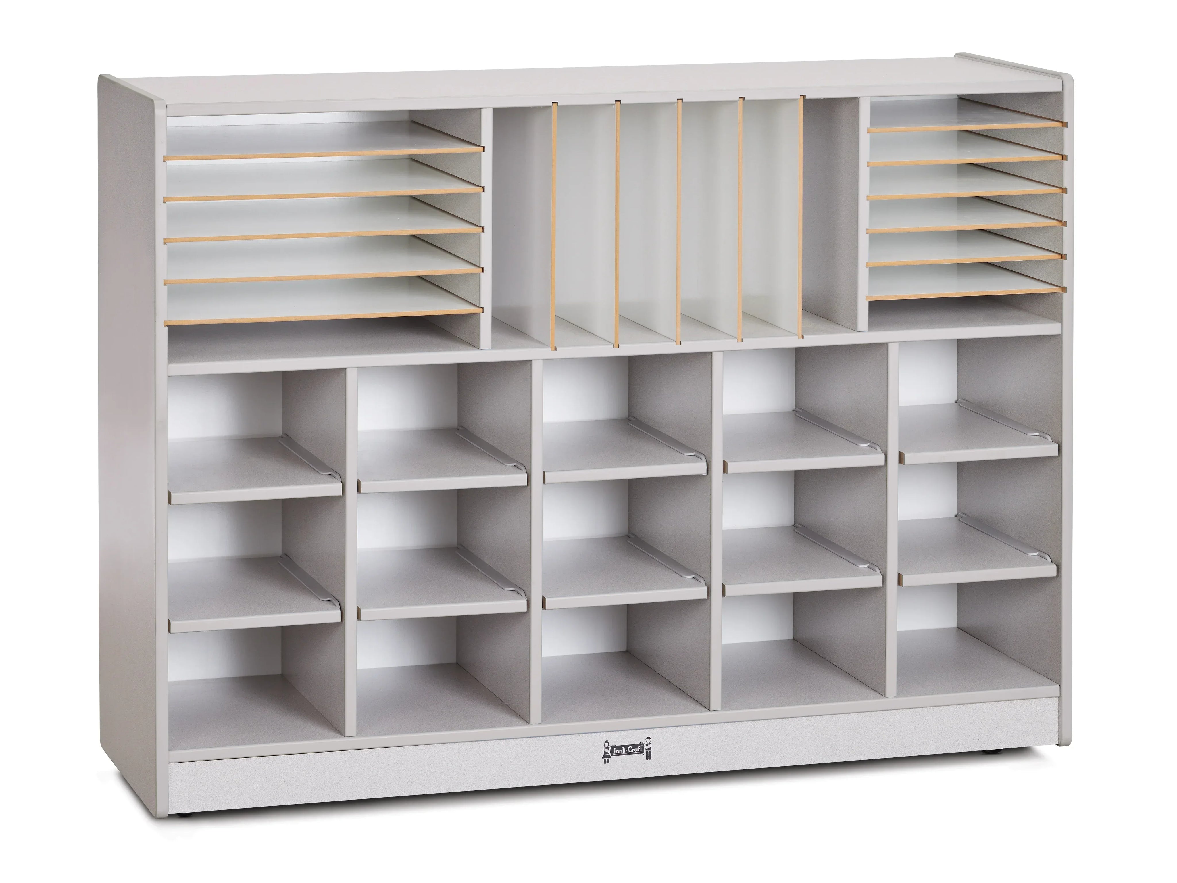 Rainbow Accents® Sectional Cubbie-Tray Mobile Unit - with Trays - Gray