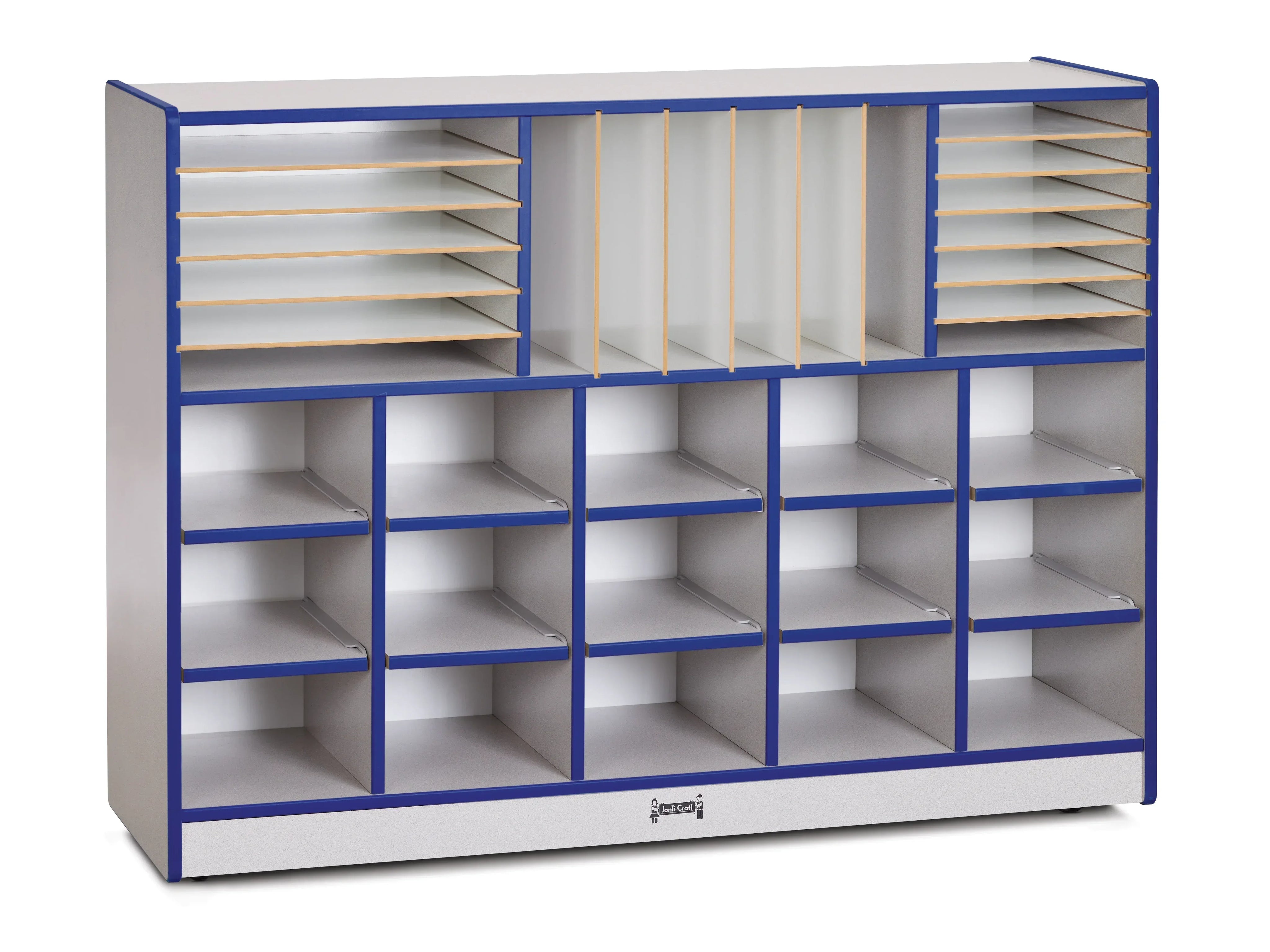 Rainbow Accents® Sectional Cubbie-Tray Mobile Unit - with Trays - Blue