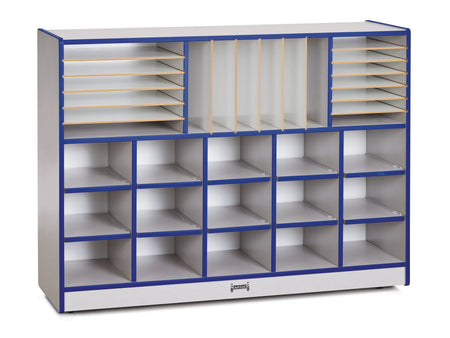 Rainbow Accents® Sectional Cubbie-Tray Mobile Unit - with Trays - Blue