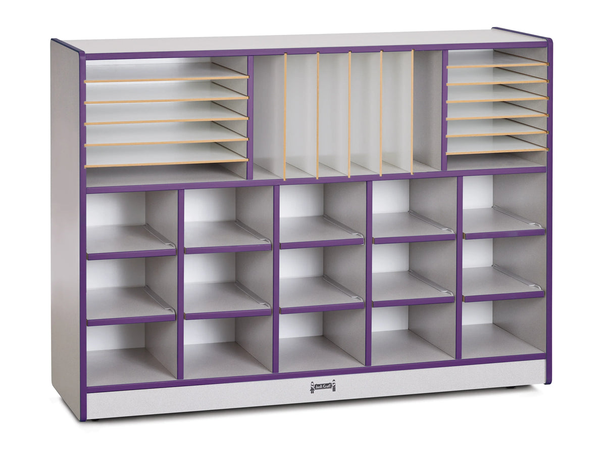 Rainbow Accents® Sectional Cubbie-Tray Mobile Unit - with Trays - Purple