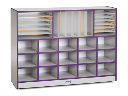 Rainbow Accents® Sectional Cubbie-Tray Mobile Unit - with Trays - Purple