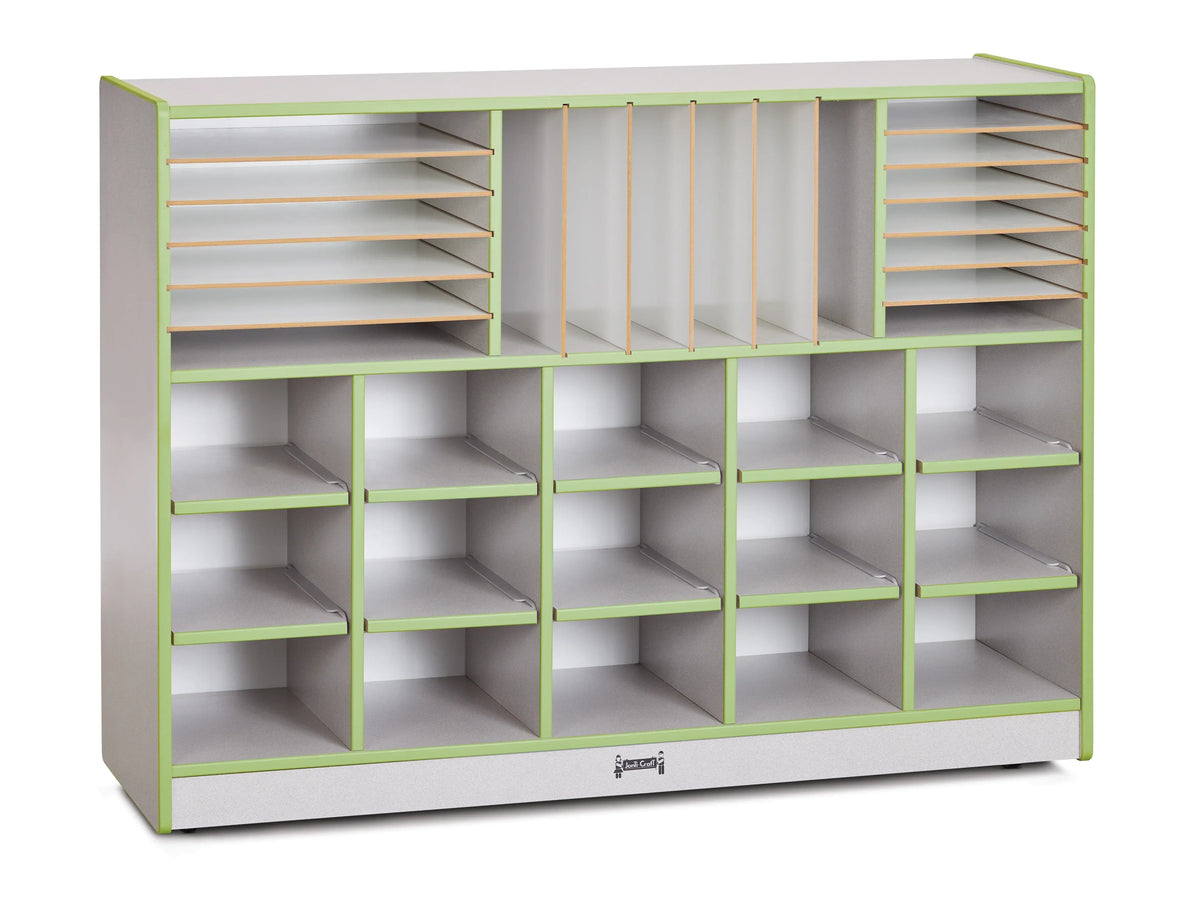 Rainbow Accents® Sectional Cubbie-Tray Mobile Unit - without Trays - Key Lime Green
