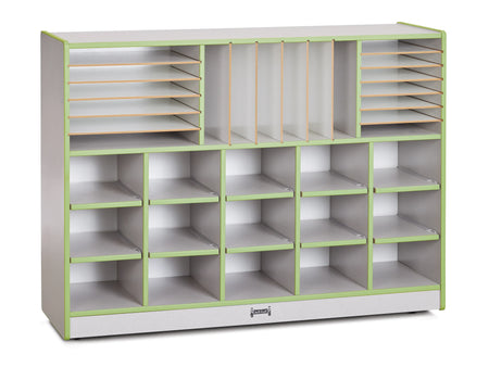 Rainbow Accents® Sectional Cubbie-Tray Mobile Unit - with Trays - Key Lime Green