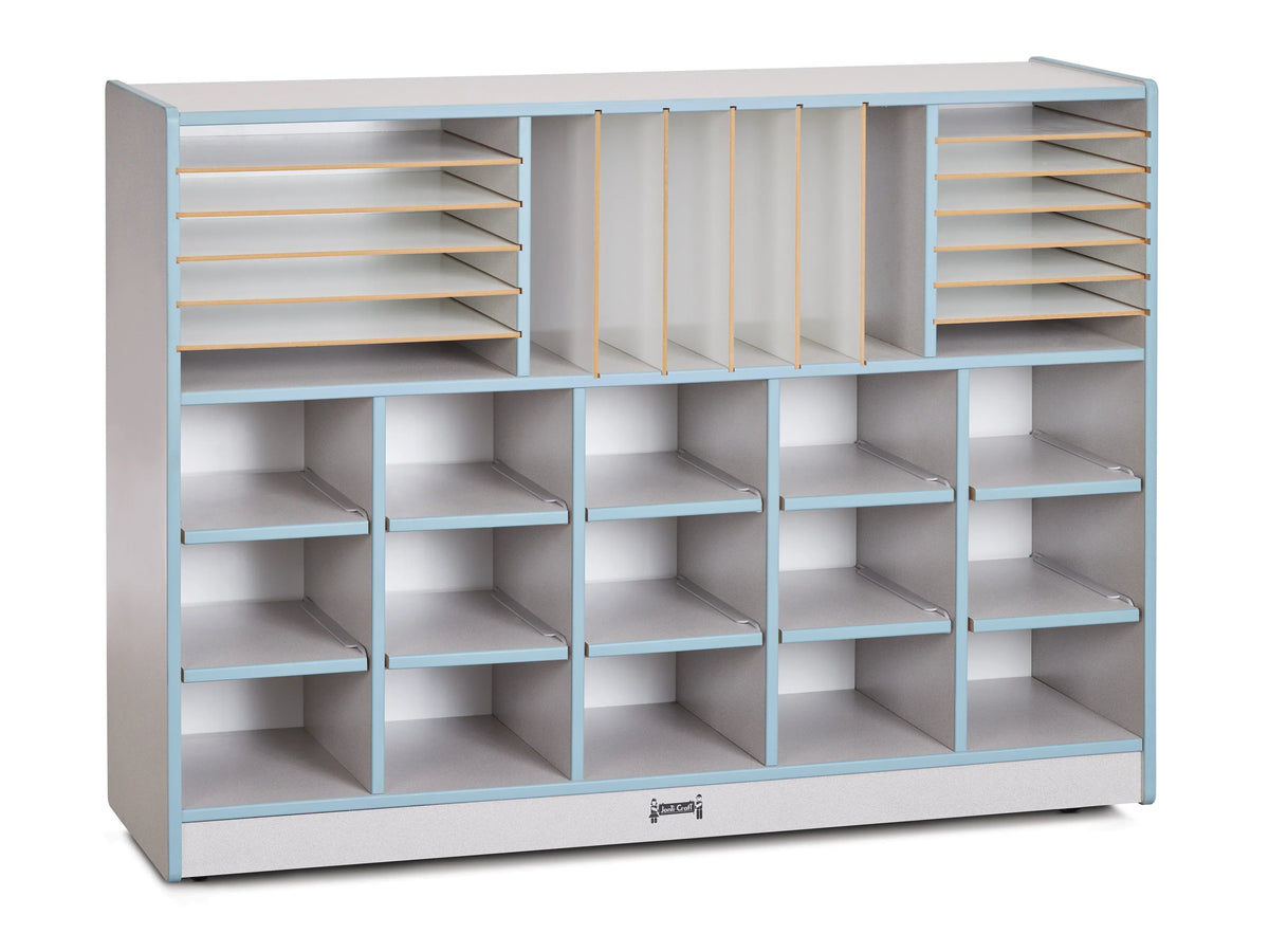 Rainbow Accents® Sectional Cubbie-Tray Mobile Unit - with Trays - Coastal Blue