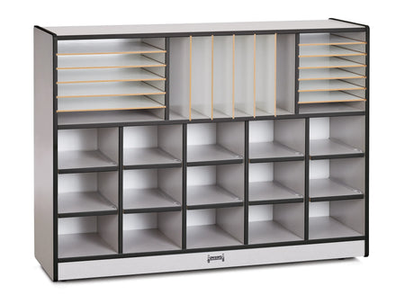 Rainbow Accents® Sectional Cubbie-Tray Mobile Unit - with Trays - Black