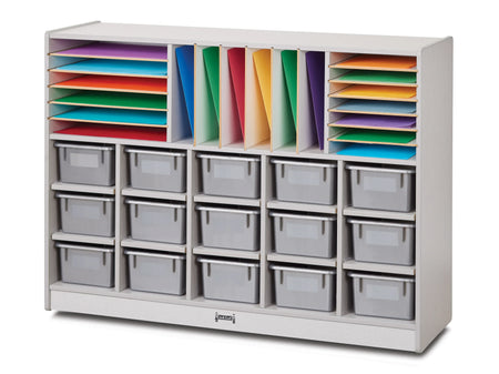 Rainbow Accents® Sectional Cubbie-Tray Mobile Unit - without Trays - Gray