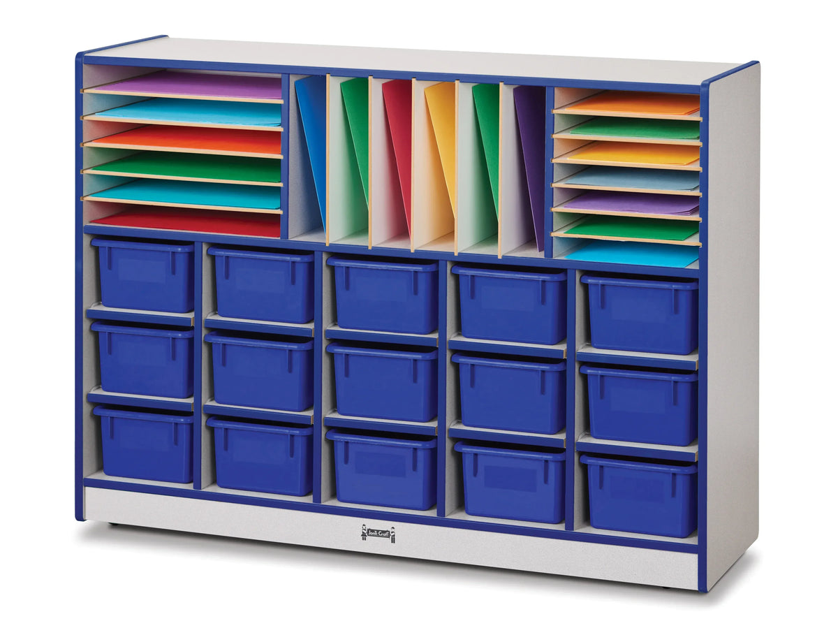 Rainbow Accents® Sectional Cubbie-Tray Mobile Unit - with Trays - Blue