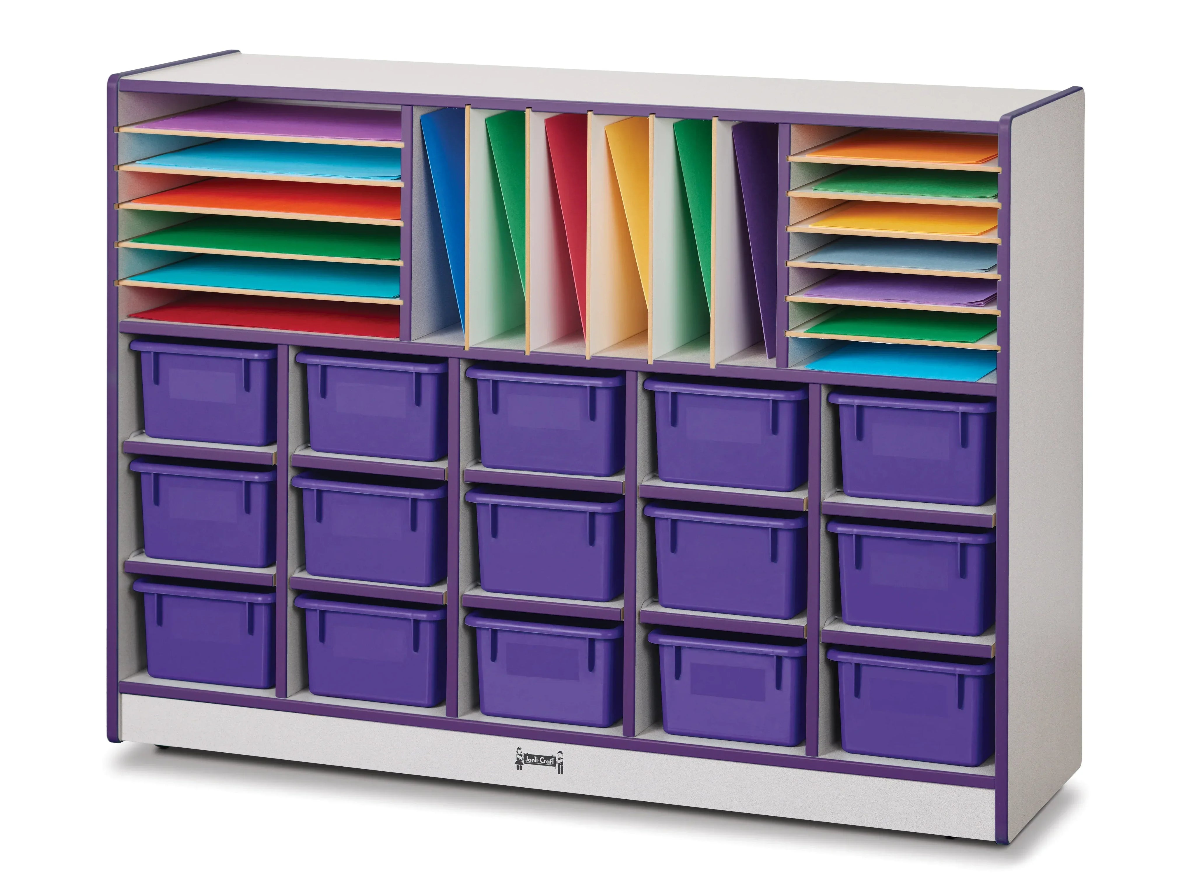 Rainbow Accents® Sectional Cubbie-Tray Mobile Unit - without Trays - Purple