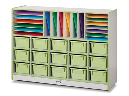 Rainbow Accents® Sectional Cubbie-Tray Mobile Unit - without Trays - Key Lime Green