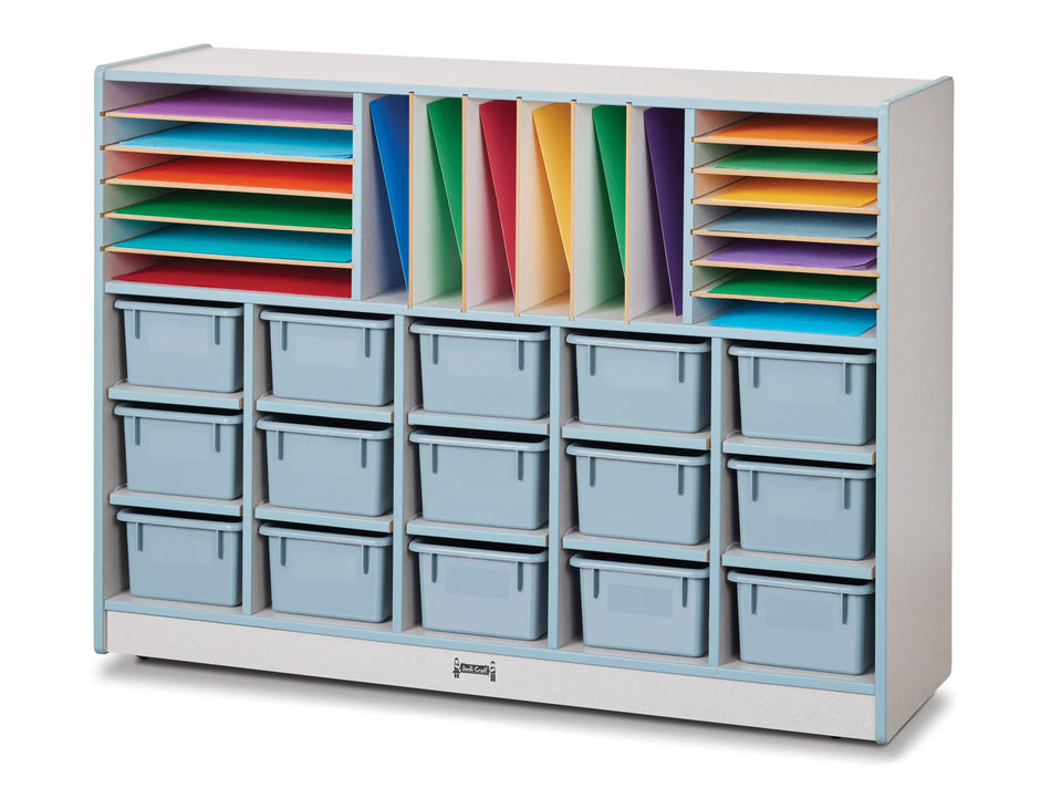 Rainbow Accents® Sectional Cubbie-Tray Mobile Unit - with Trays - Coastal Blue