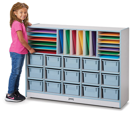Rainbow Accents® Sectional Cubbie-Tray Mobile Unit - with Trays - Coastal Blue