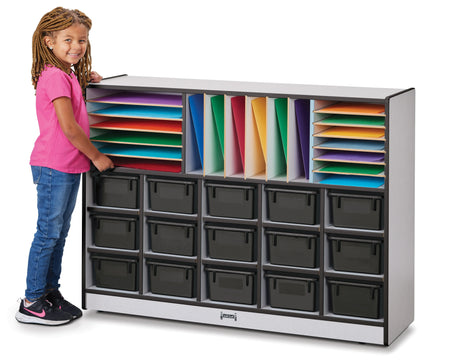 Rainbow Accents® Sectional Cubbie-Tray Mobile Unit - with Trays - Black