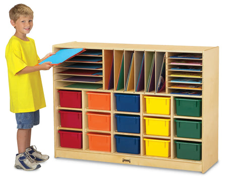 Jonti-Craft® Sectional Cubbie-Tray Mobile Unit - with Colored Trays