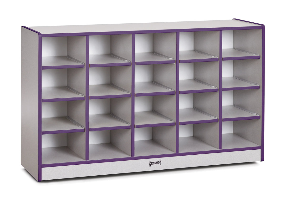 Rainbow Accents® 20 Cubbie-Tray Mobile Storage - with Trays - Purple