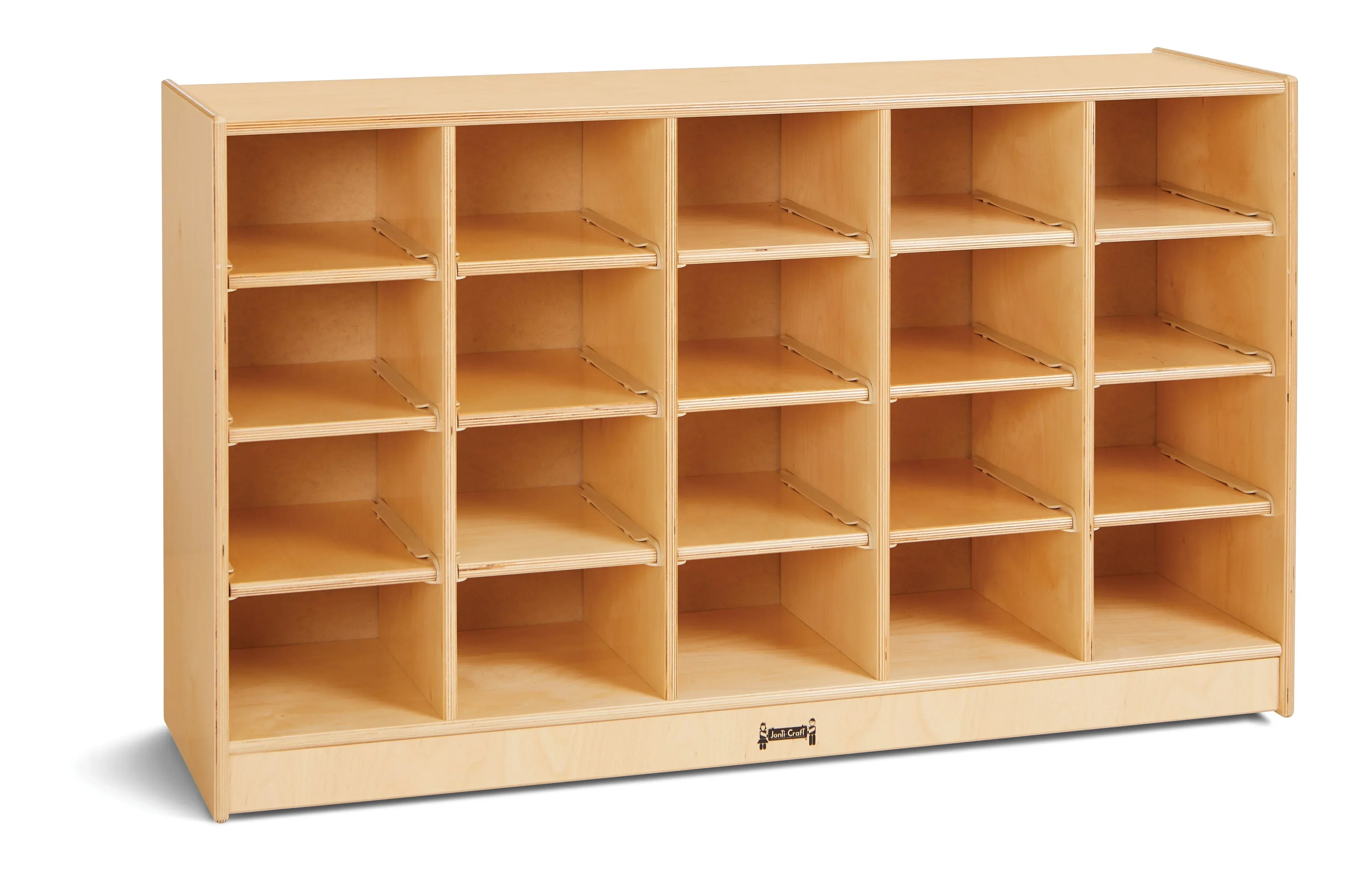 Jonti-Craft® 20 Cubbie-Tray Mobile Storage - without Trays - Plywood Back