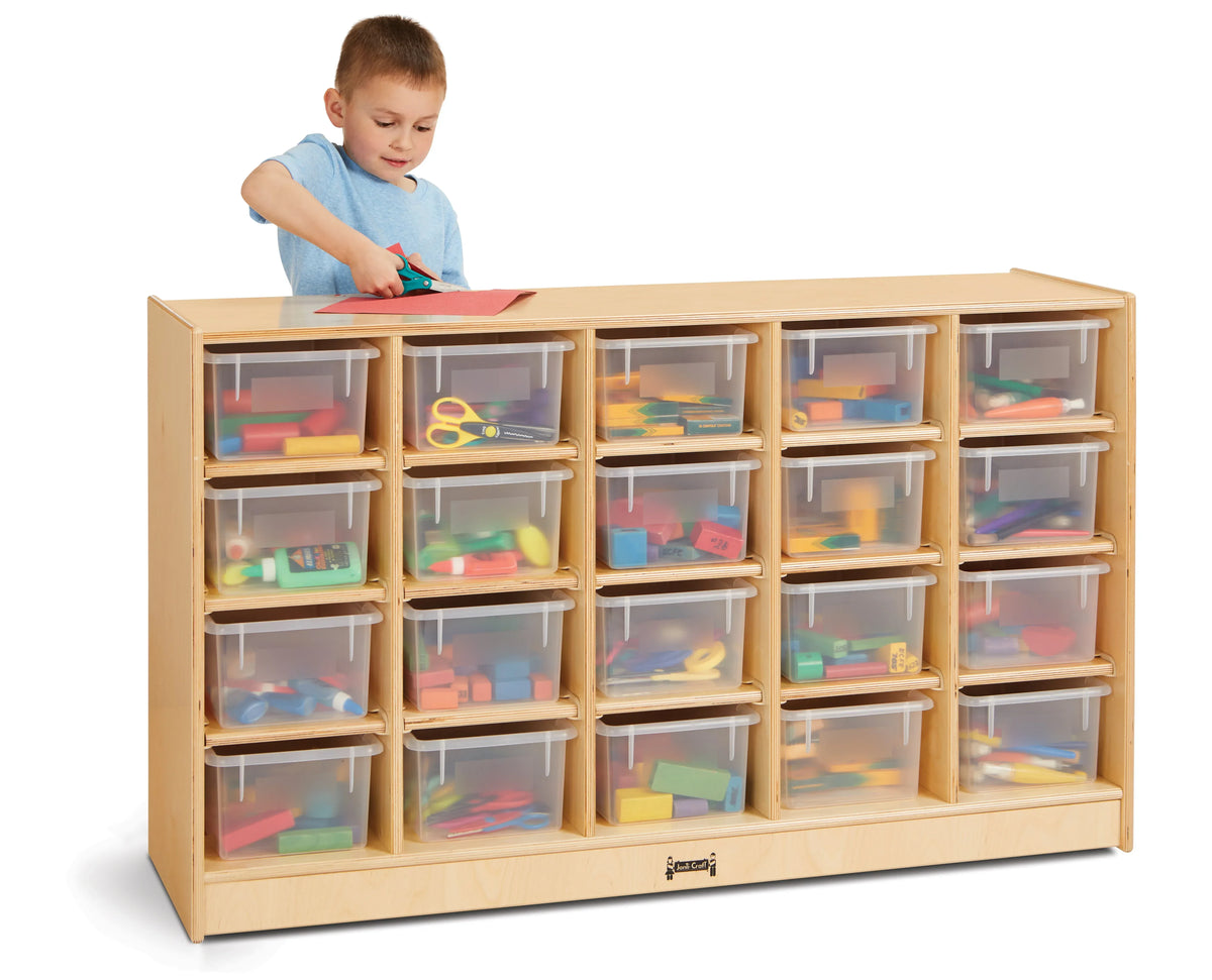 Jonti-Craft® 20 Cubbie-Tray Mobile Storage - with Clear Trays