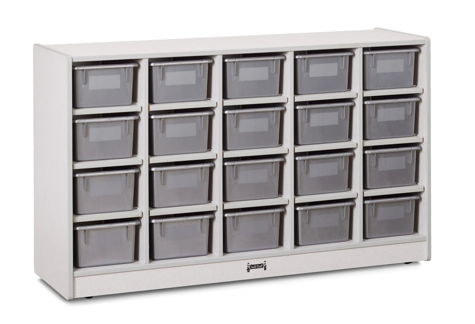 Rainbow Accents® 20 Cubbie-Tray Mobile Storage - with Trays - Gray