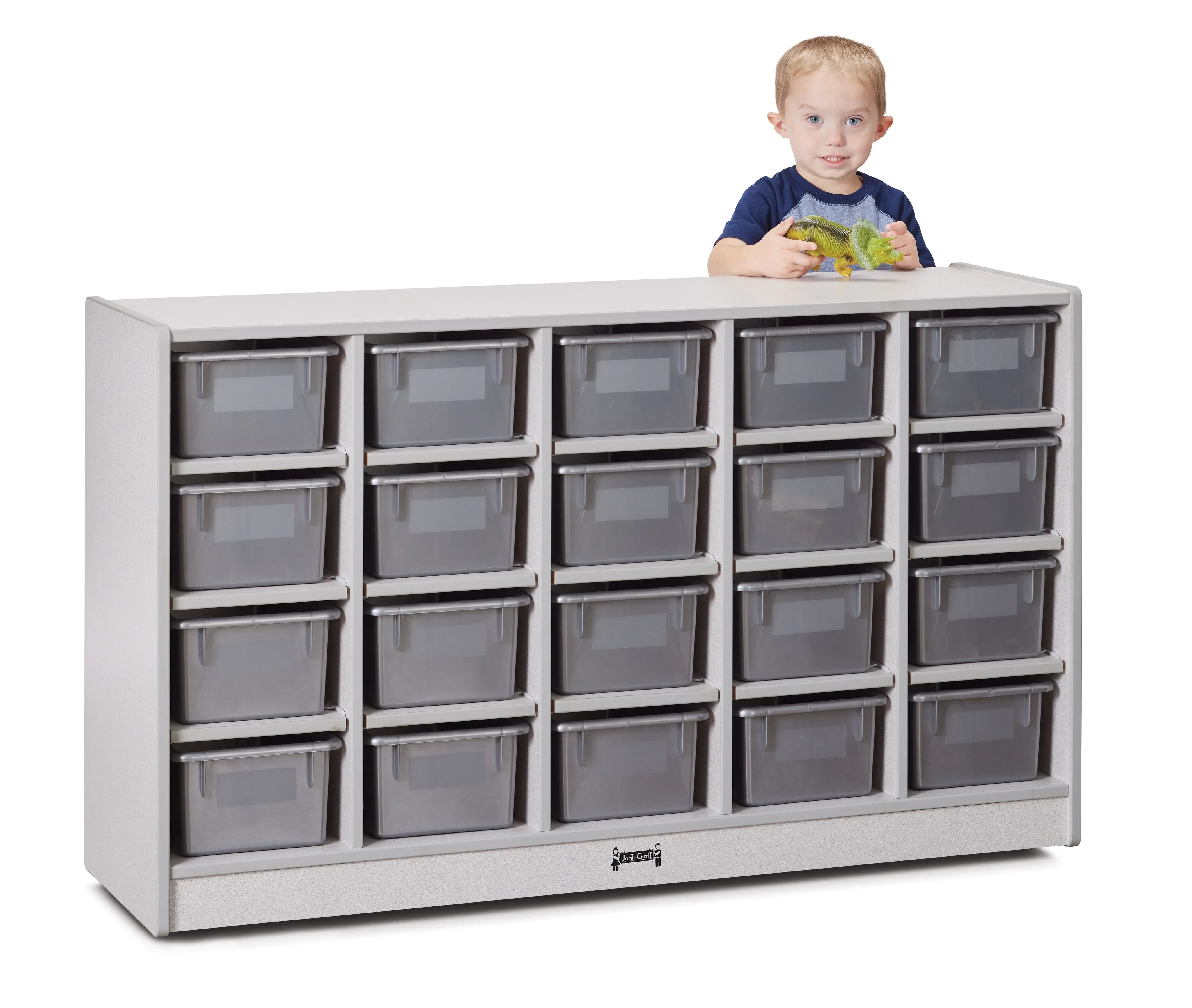 Rainbow Accents® 20 Cubbie-Tray Mobile Storage - with Trays - Gray