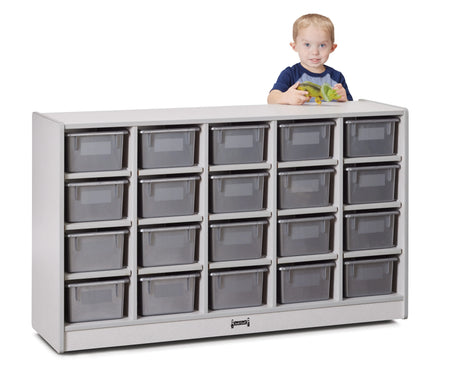 Rainbow Accents® 20 Cubbie-Tray Mobile Storage - with Trays - Gray