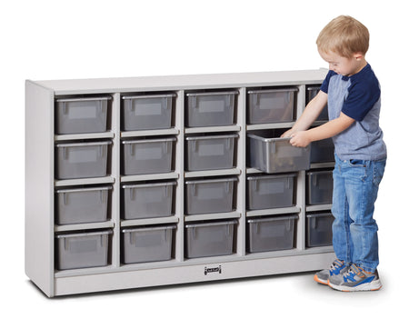 Rainbow Accents® 20 Cubbie-Tray Mobile Storage - with Trays - Gray