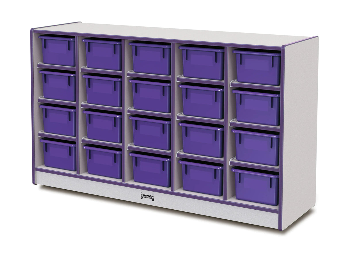 Rainbow Accents® 20 Cubbie-Tray Mobile Storage - with Trays - Purple