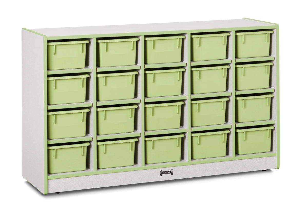 Rainbow Accents® 20 Cubbie-Tray Mobile Storage - with Trays - Key Lime Green