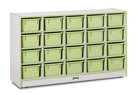 Rainbow Accents® 20 Cubbie-Tray Mobile Storage - with Trays - Key Lime Green
