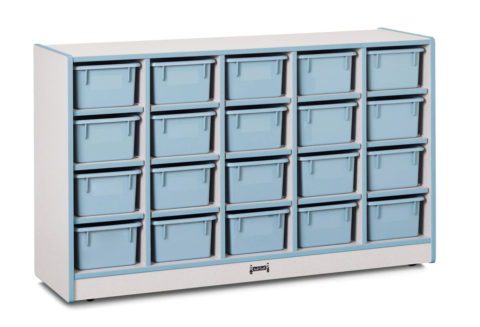 Rainbow Accents® 20 Cubbie-Tray Mobile Storage - with Trays - Coastal Blue