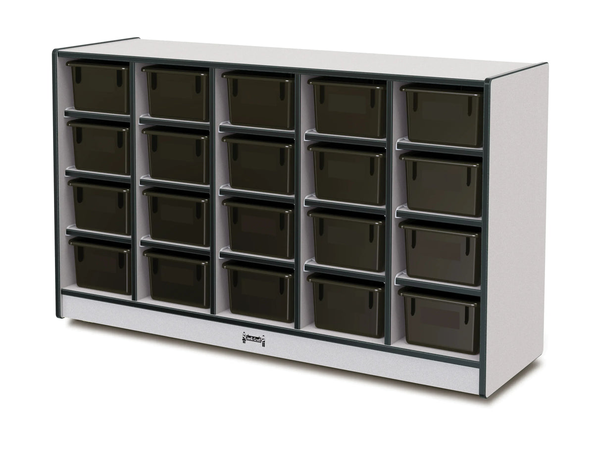 Rainbow Accents® 20 Cubbie-Tray Mobile Storage - with Trays - Black