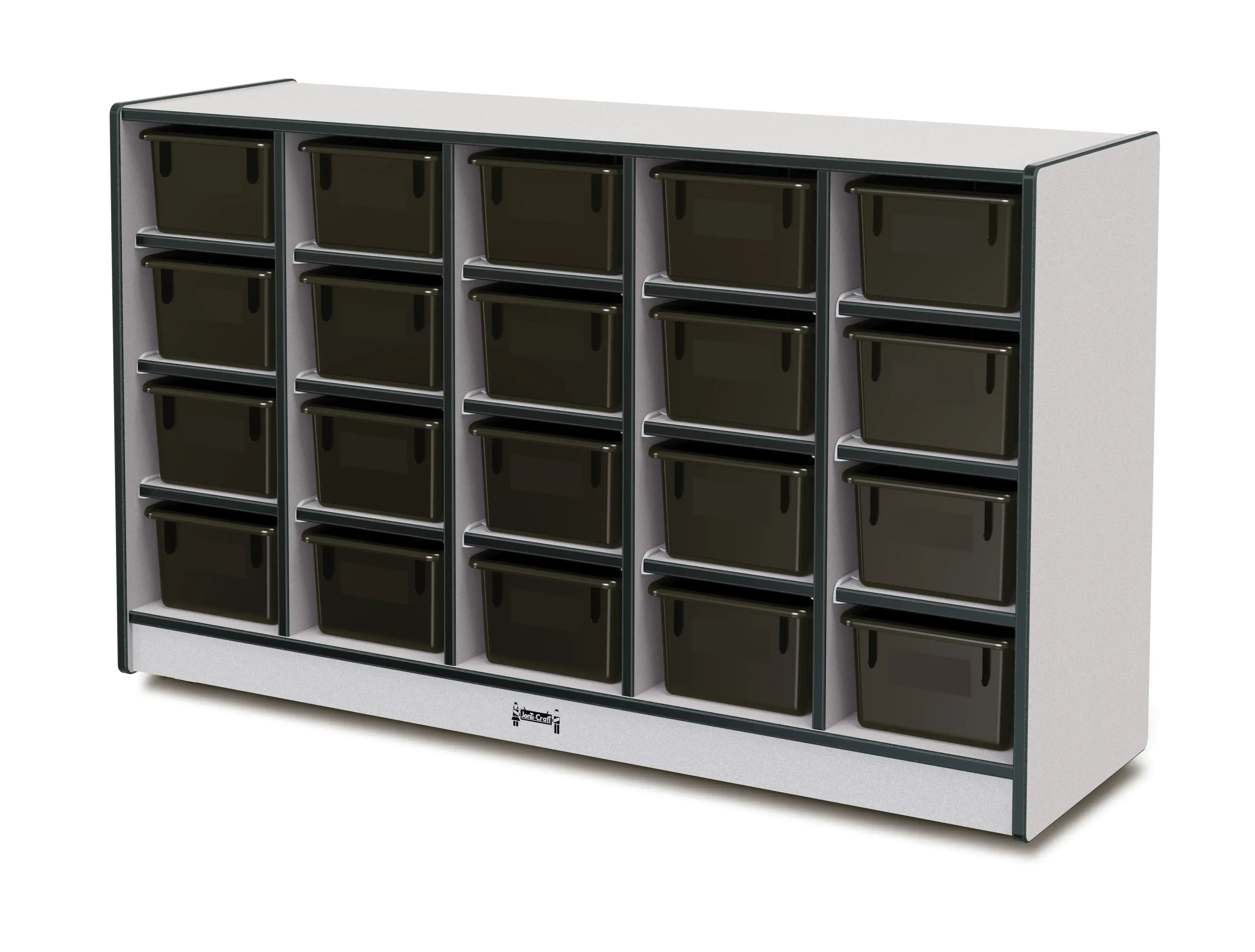 Rainbow Accents® 20 Cubbie-Tray Mobile Storage - with Trays - Black