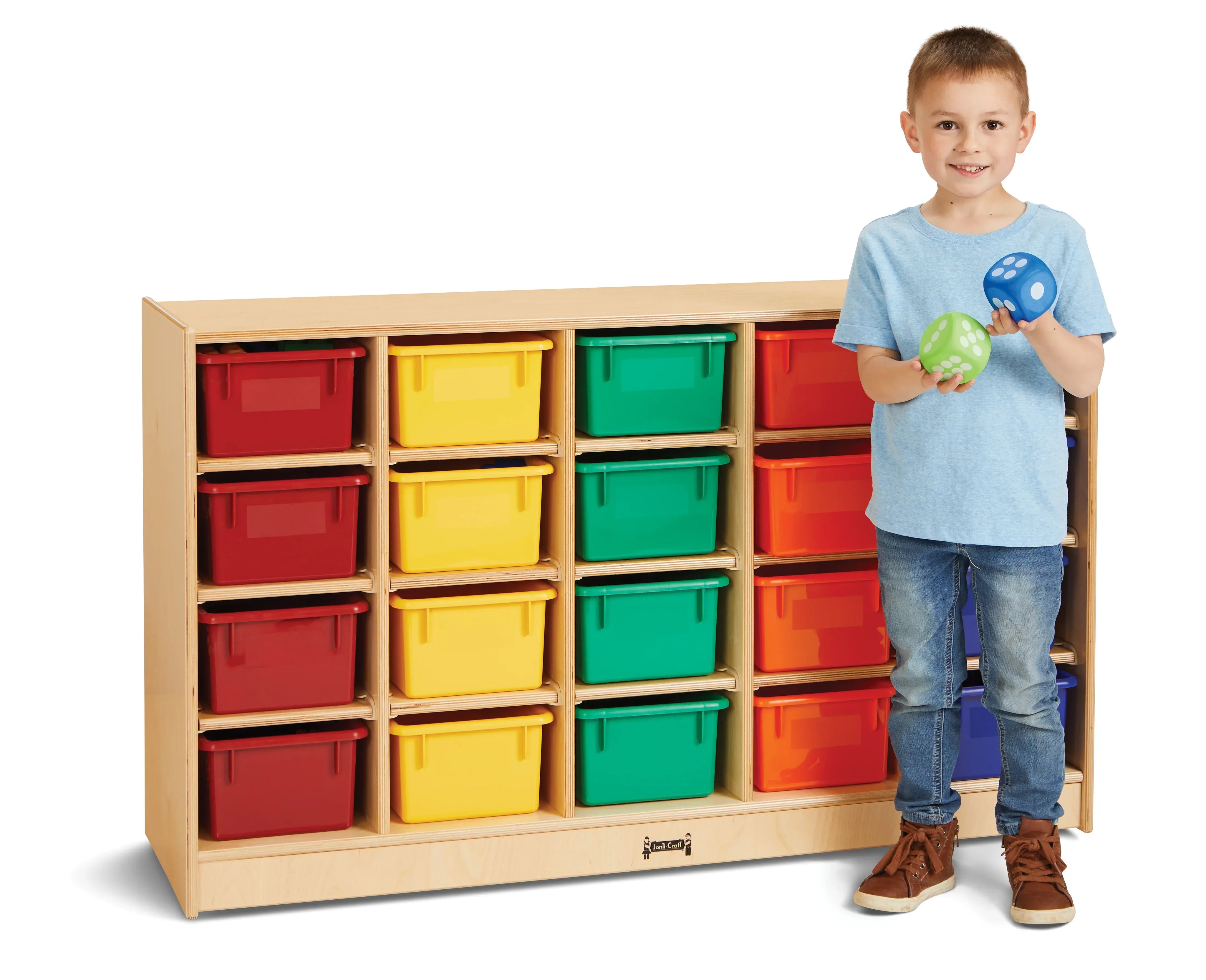 Jonti-Craft® 20 Cubbie-Tray Mobile Storage - with Colored Trays