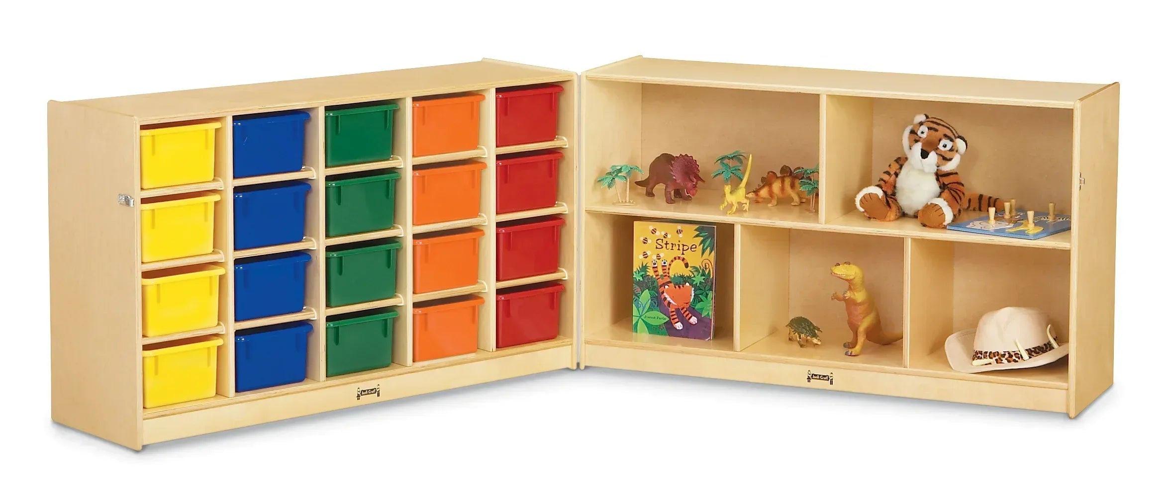 Jonti-Craft® 20 Cubbie-Tray Fold-n-Lock - with Clear Trays