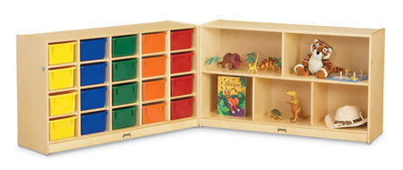 Jonti-Craft® 20 Cubbie-Tray Fold-n-Lock - with Clear Trays