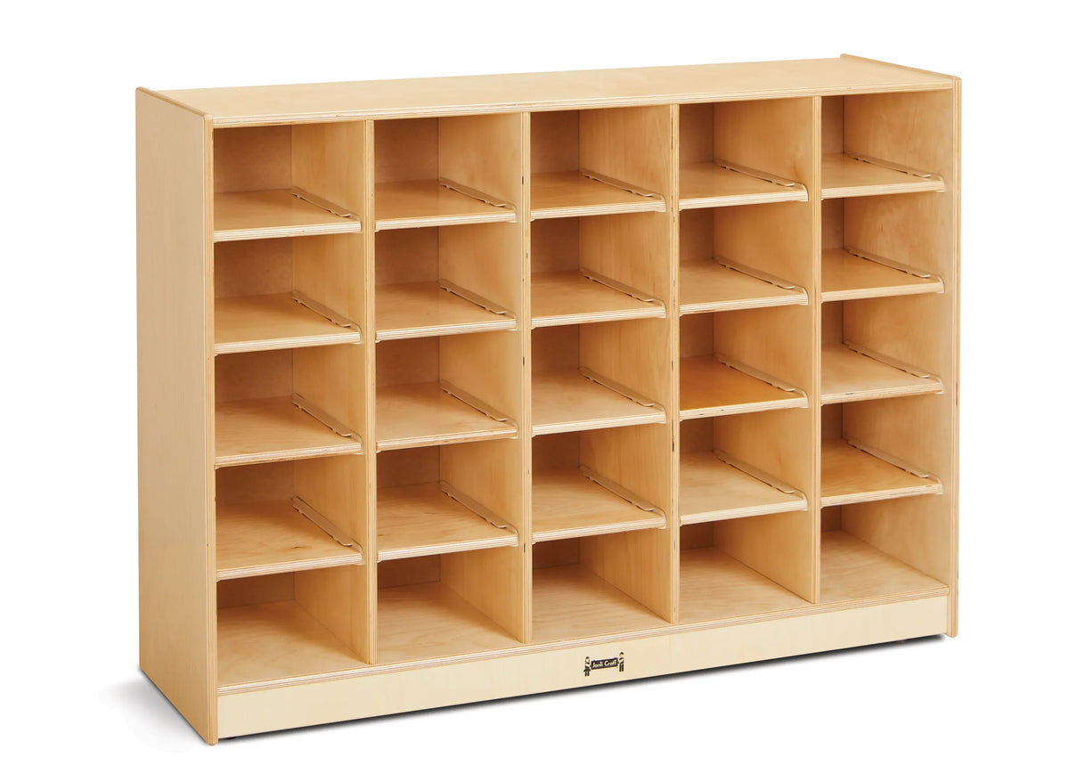 Jonti-Craft® 25 Cubbie-Tray Mobile Storage - without Trays - Plywood Back