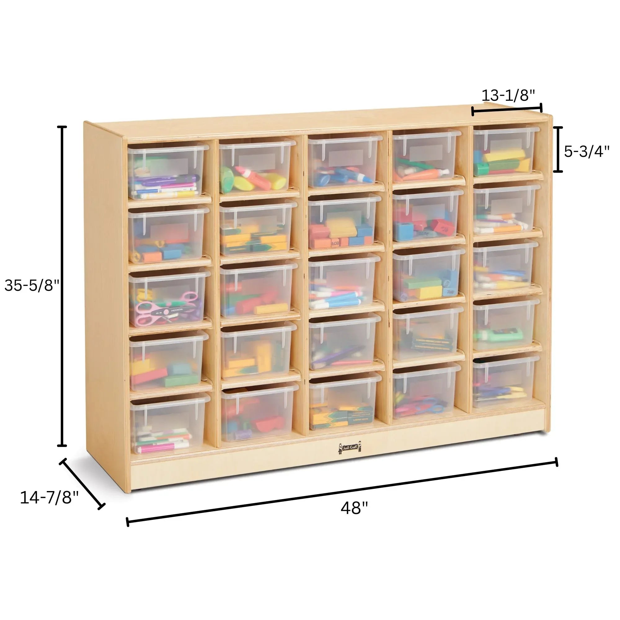 Jonti-Craft® 25 Cubbie-Tray Mobile Storage - with Clear Trays