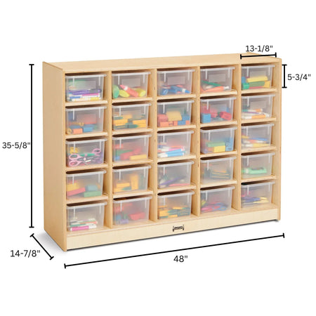 Jonti-Craft® 25 Cubbie-Tray Mobile Storage - with Clear Trays