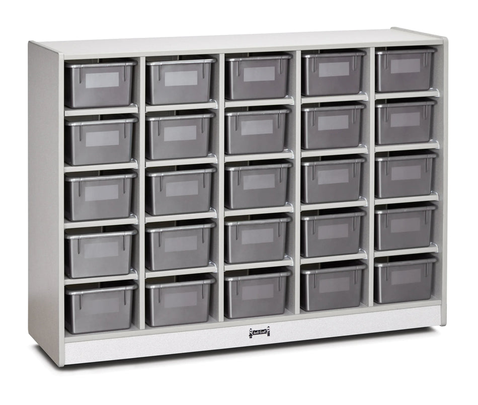 Rainbow Accents® 25 Cubbie-Tray Mobile Storage - with Trays - Gray