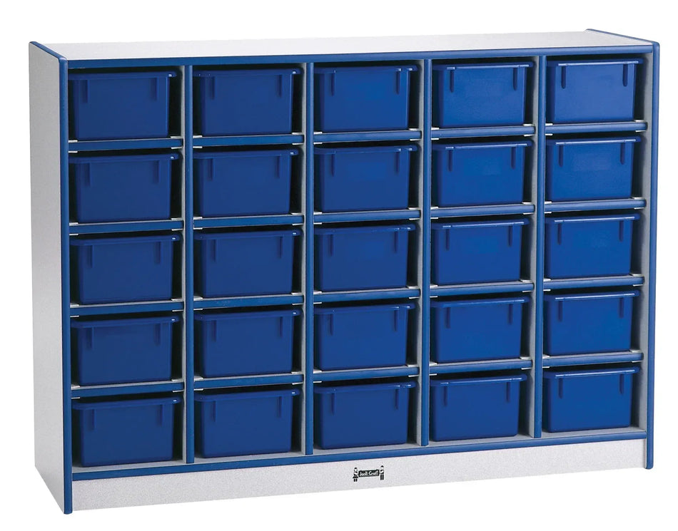 Rainbow Accents® 25 Cubbie-Tray Mobile Storage - with Trays - Blue
