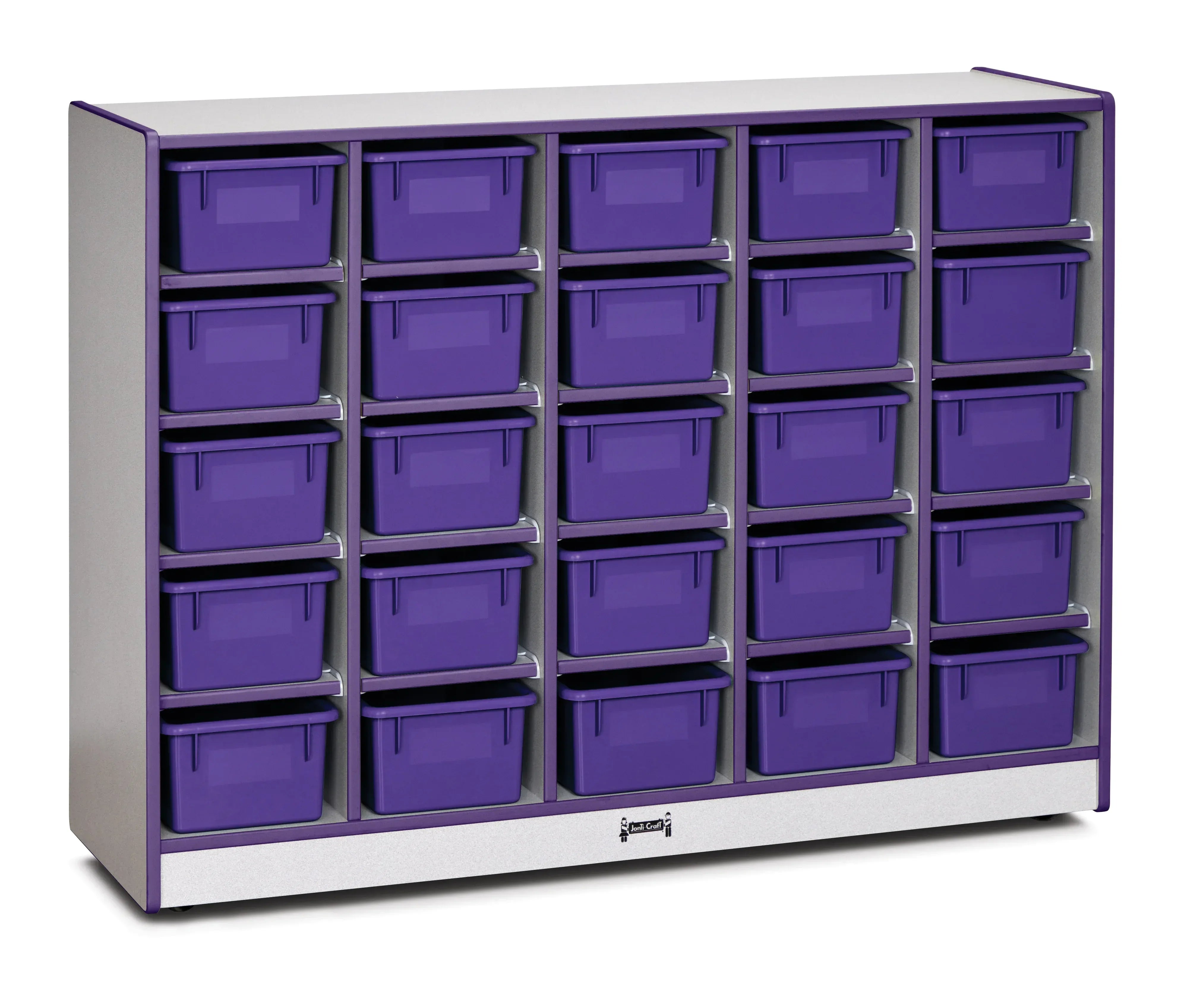 Rainbow Accents® 25 Cubbie-Tray Mobile Storage - with Trays - Purple