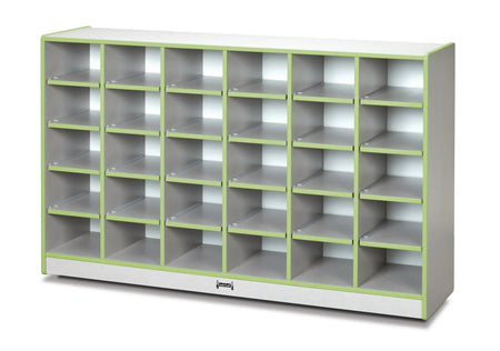 Rainbow Accents® 30 Cubbie-Tray Mobile Storage - with Trays - Key Lime Green